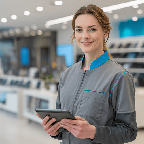 Специалист Евгения с документами